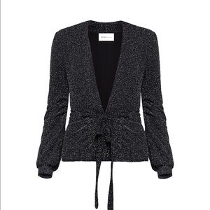 BCBGeneration Metallic Knit Peplum Jacket